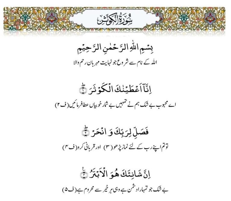 Surah Kauthar in Roman English - QURAN411