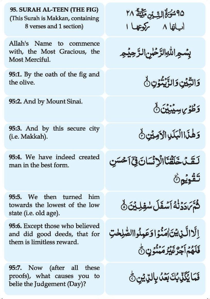 Surah Tin With Kanzul Iman